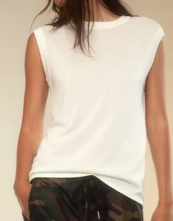 Clearance Cynthia Rowley Mica Sleeveless Knit Top White