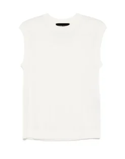 Clearance Cynthia Rowley Mica Sleeveless Knit Top White