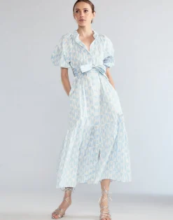 Sale Cynthia Rowley Montauk Cotton Dress BLUWHT