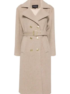 Discount Cynthia Rowley Noa Wool Trench Coat CAMEL