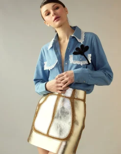 Clearance Cynthia Rowley Not My First Rodeo Shirt BLUCHM