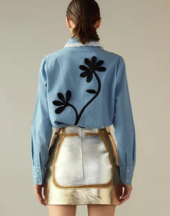 Clearance Cynthia Rowley Not My First Rodeo Shirt BLUCHM