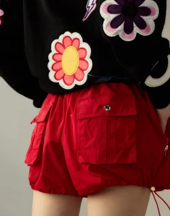 Hot Cynthia Rowley Nylon Cargo Shorts Red