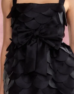 Clearance Cynthia Rowley Organza Bow Ribbon Tie BLACK