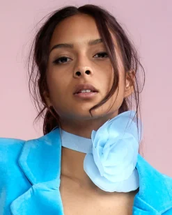 Discount Cynthia Rowley Organza Flower Ties BLUE