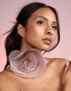 Hot Cynthia Rowley Organza Flower Ties Blush