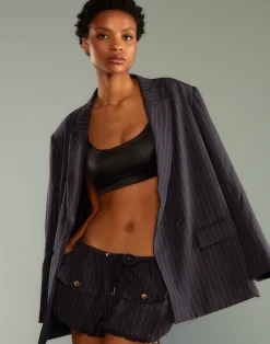 Sale Cynthia Rowley Pinstripe Blazer Navy