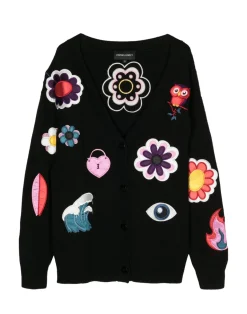Best Cynthia Rowley Playful Patchwork Cardigan BLKMT