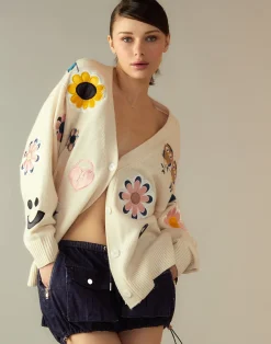 Online Cynthia Rowley Playful Patchwork Cardigan WHTML