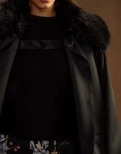 Hot Cynthia Rowley Polished Coat BLACK