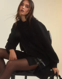 Hot Cynthia Rowley Preston Kilt Sweatshirt Dress BLACK