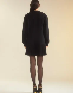 Hot Cynthia Rowley Preston Kilt Sweatshirt Dress BLACK
