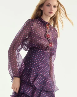 Discount Cynthia Rowley Prim Silk Organza Blouse RDNVY