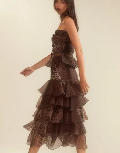 Fashion Cynthia Rowley Prim Silk Organza Skirt LEOPD