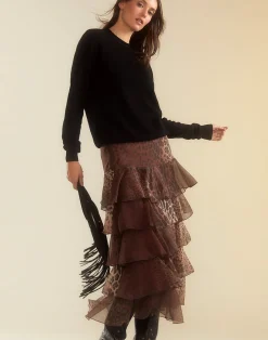 Fashion Cynthia Rowley Prim Silk Organza Skirt LEOPD