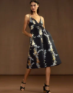 Outlet Cynthia Rowley Pure Gold Bonded Dress BLKGD