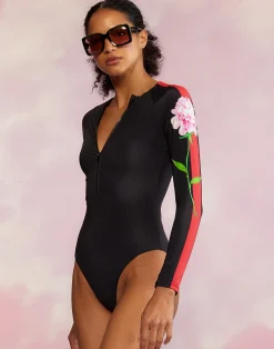 Clearance Cynthia Rowley Riley Surfsuit BLACK