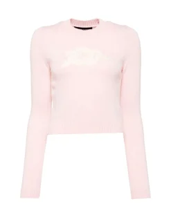 Online Cynthia Rowley Rosette Wool Cashmere Sweater PINK