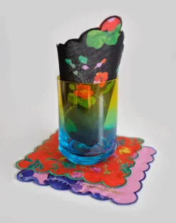 Discount Cynthia Rowley Scallop Embroidered Edge Cocktail Napkin BLKFL