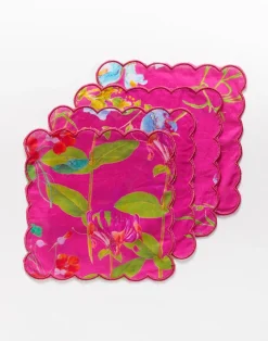 Best Cynthia Rowley Scallop Embroidered Edge Cocktail Napkin PNKFL