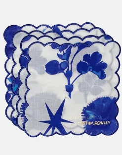 Outlet Cynthia Rowley Scallop Embroidered Edge Cocktail Napkin WTBLU