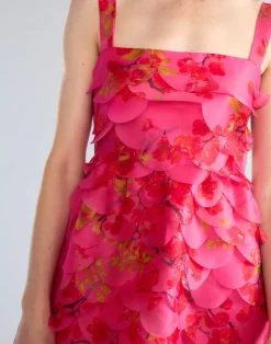 Discount Cynthia Rowley Scalloped Petal Midi Dress PNKMT