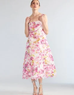 Fashion Cynthia Rowley Scalloped Petal Midi Dress WHTMT