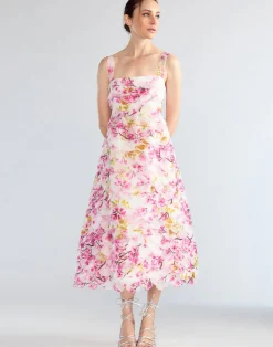 Fashion Cynthia Rowley Scalloped Petal Midi Dress WHTMT