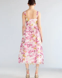 Fashion Cynthia Rowley Scalloped Petal Midi Dress WHTMT