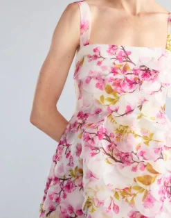 Fashion Cynthia Rowley Scalloped Petal Midi Dress WHTMT