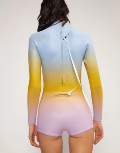 New Cynthia Rowley Sea Ombre Wetsuit Blue/Yellow/Pink