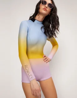 New Cynthia Rowley Sea Ombre Wetsuit Blue/Yellow/Pink