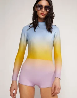 New Cynthia Rowley Sea Ombre Wetsuit Blue/Yellow/Pink