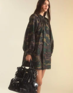 Hot Cynthia Rowley Second Nature Silk Taffeta Dress GRNCAM