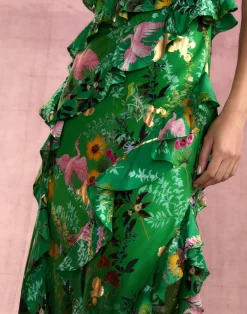 Best Cynthia Rowley Secret Garden Silk Dress GRNFL