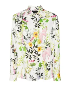 Outlet Cynthia Rowley Secret Garden Silk Shirt WHTMT