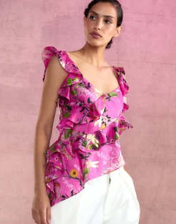 Online Cynthia Rowley Secret Garden Silk Top PNKFL