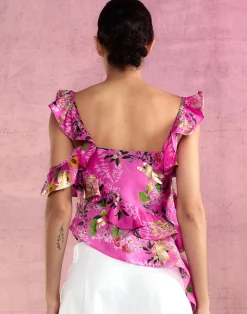 Online Cynthia Rowley Secret Garden Silk Top PNKFL