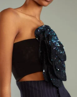 Best Cynthia Rowley Sequin Flower Bandeau DRKMT