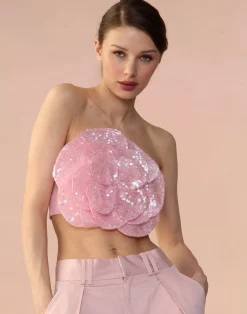 Online Cynthia Rowley Sequin Flower Bandeau LTPNK