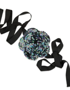 Hot Cynthia Rowley Sequin Flower Tie DRKMT