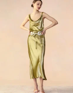 Sale Cynthia Rowley Shimmering Siren Skirt GREEN