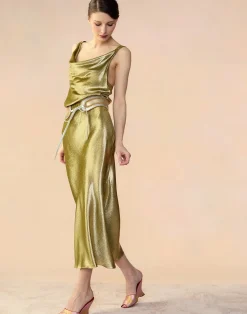 Sale Cynthia Rowley Shimmering Siren Skirt GREEN