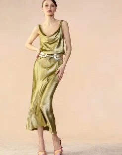 Sale Cynthia Rowley Shimmering Siren Skirt GREEN