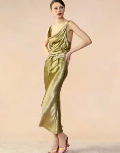 Sale Cynthia Rowley Shimmering Siren Skirt GREEN