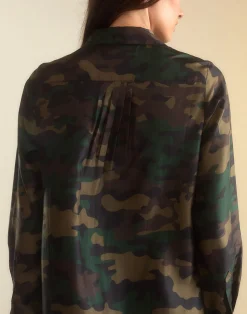 Clearance Cynthia Rowley Silk Taffeta Shirt Dress GRNCAM