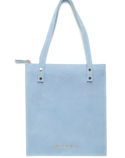 New Cynthia Rowley Sleek Suede Tote BLUE