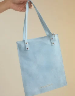 New Cynthia Rowley Sleek Suede Tote BLUE