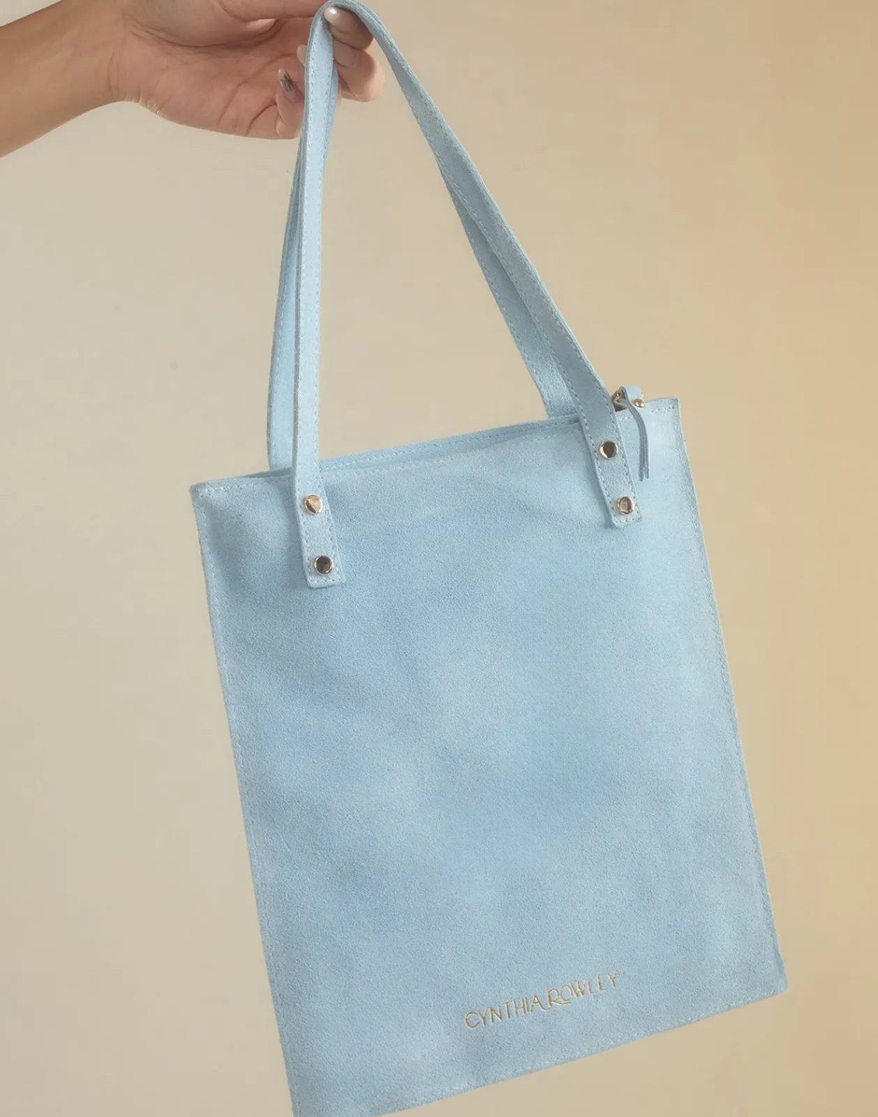 New Cynthia Rowley Sleek Suede Tote BLUE