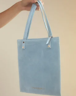 New Cynthia Rowley Sleek Suede Tote BLUE
